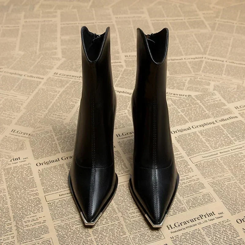 Jasmin | Women's Spring Pointed Toe Heeled Ankle Boots