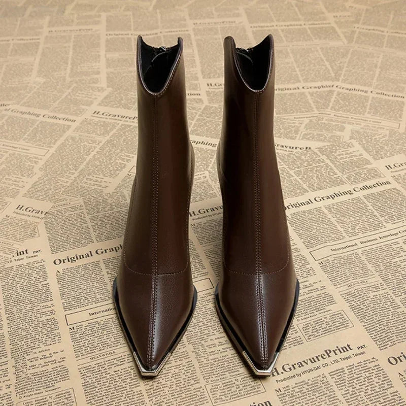 Jasmin | Women's Spring Pointed Toe Heeled Ankle Boots