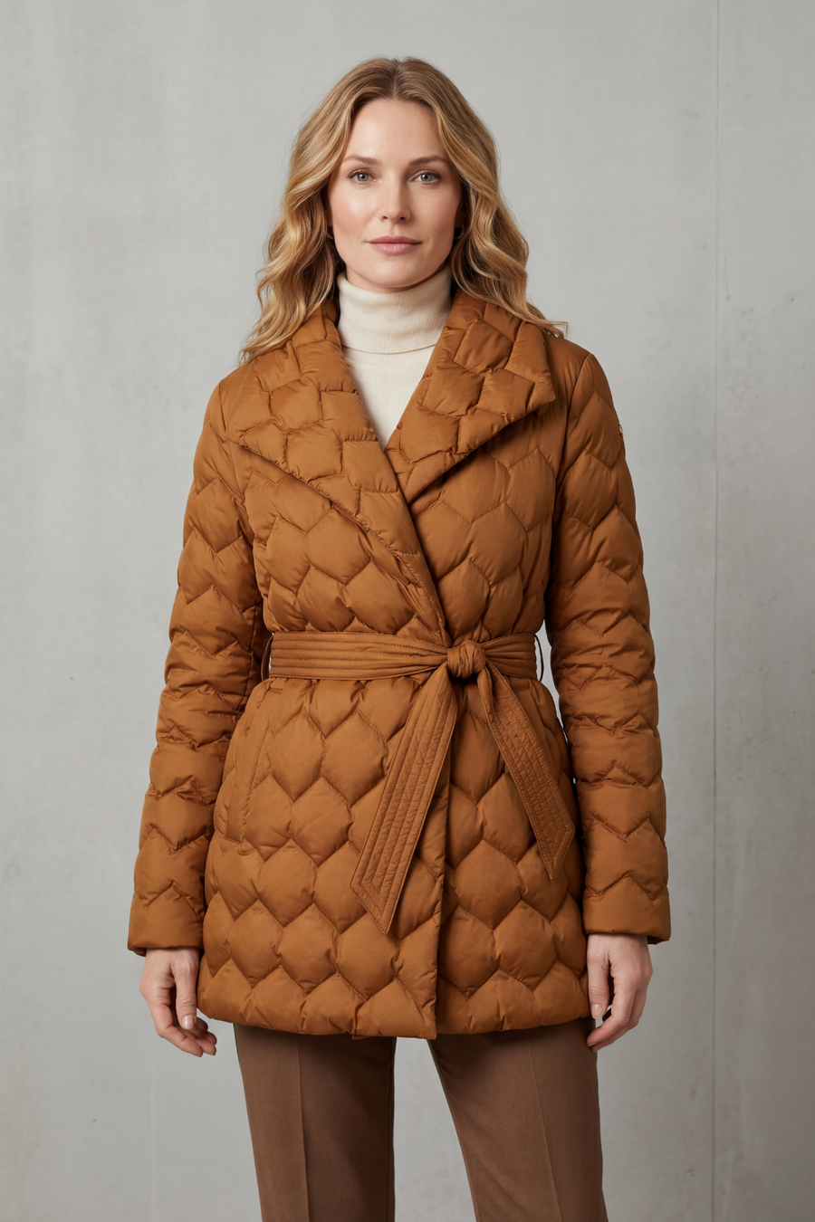 SOLENZA | QUILTED BELTED PUFFER JACKET