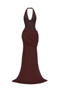 Yolande Gown – Plum Brown