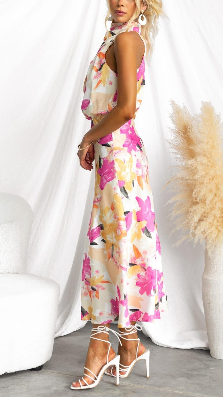 Marion | Women's Floral Halter Maxi Dress