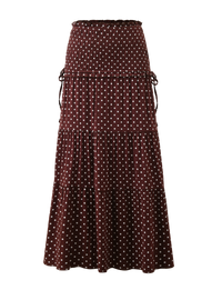 Denali Maxi Skirt in Brown Dot