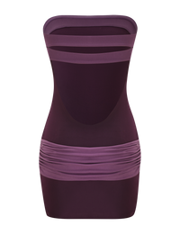 Eos Silk Mini Dress in Aubergine & Iris