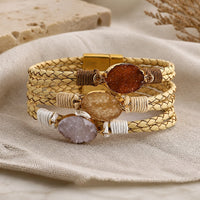 Triple Stone Multilayer Braided Bracelet