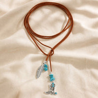 Turquoise Feather Wrap Necklace