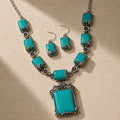 Turquoise Necklace Earrings Set