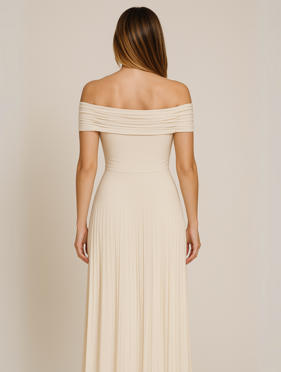 Doris | Women's Pleated Wedding Guest Maxi Dress