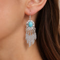 Turquoise Feather Dangle Earrings