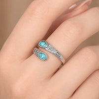 Turquoise Teardrop Floral Ring