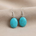 Turquoise Oval Drop Earrings