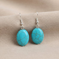 Turquoise Oval Drop Earrings