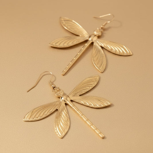 Radiant Dragonfly Drop Earrings