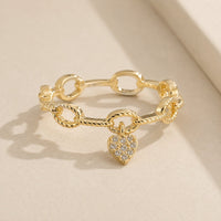 Timeless Heart Chain Ring