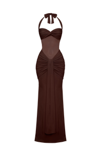 Zelie Maxi Dress – Plum Brown