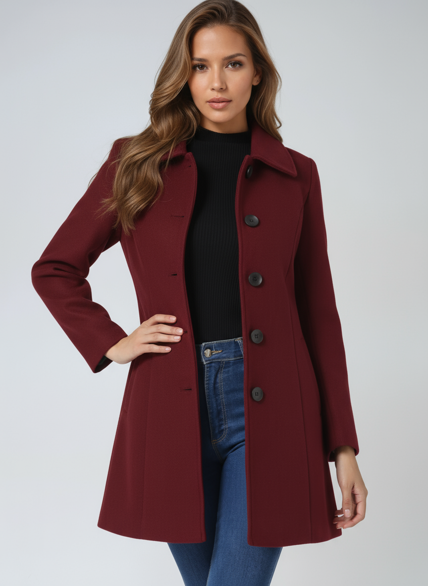 JOSEPHINE | BREASTED HIGH NECK BUTTON TRENCH COAT