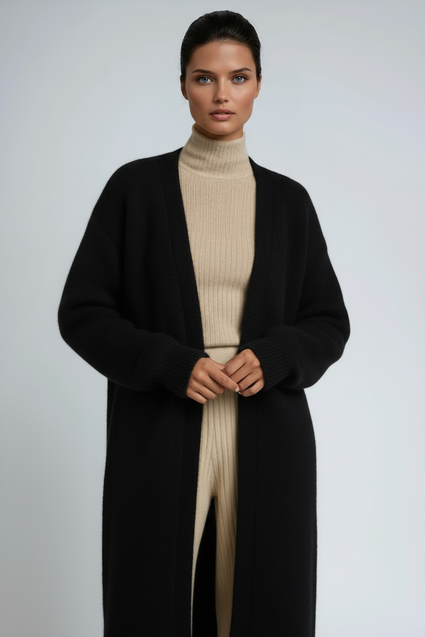 HENA | LONG WOOL CARDIGAN COAT