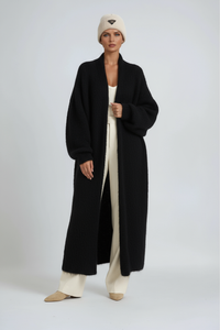 HENA | LONG WOOL CARDIGAN COAT
