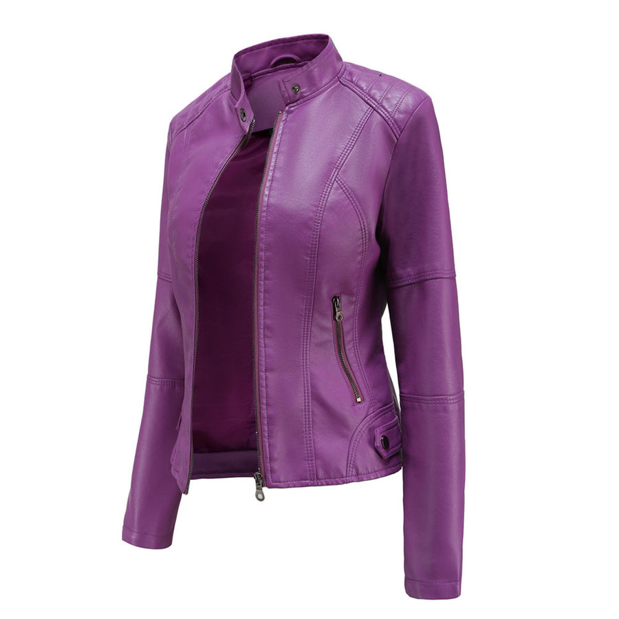 Kirsten | Women's Faux Leather Zip Biker Jacket