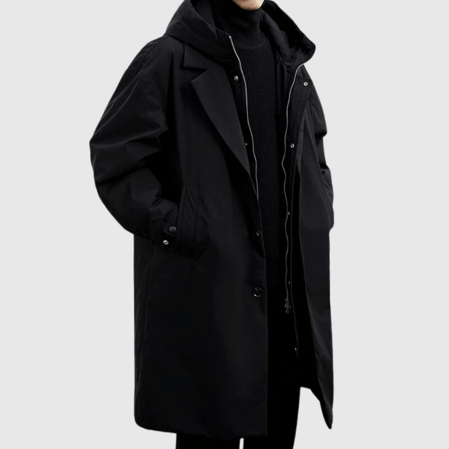 Jakob | Men's Lightweight Waterproof Long Hooded Rain Jacket