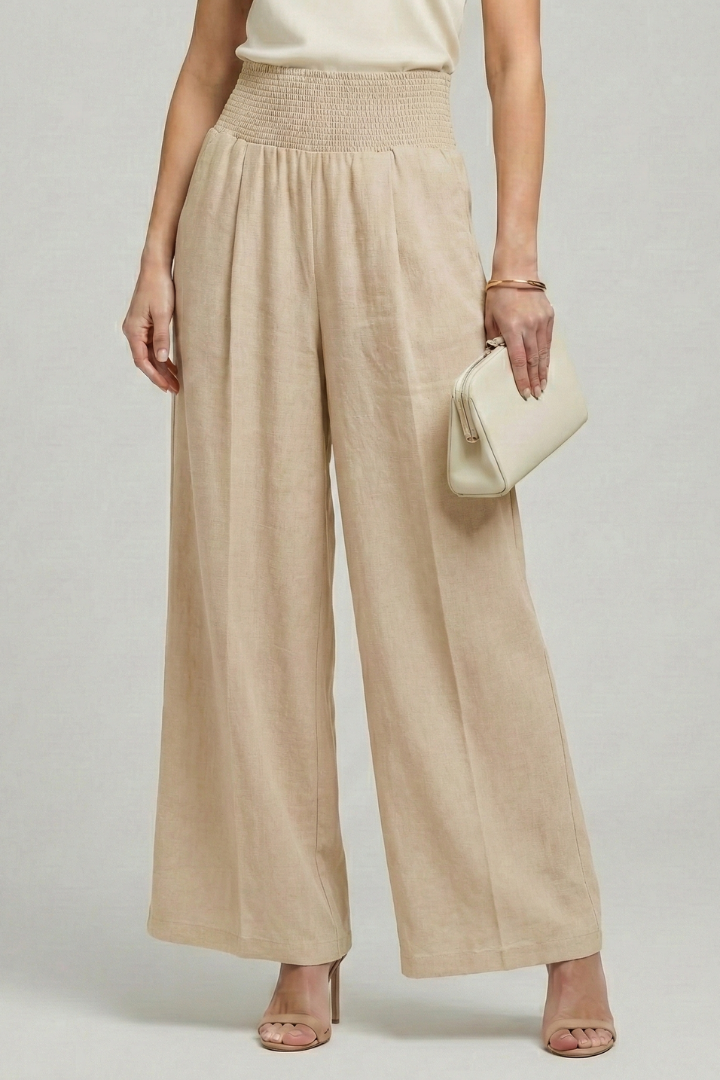 Carolin | Women's High Waist Pleated Palazzo Trousers