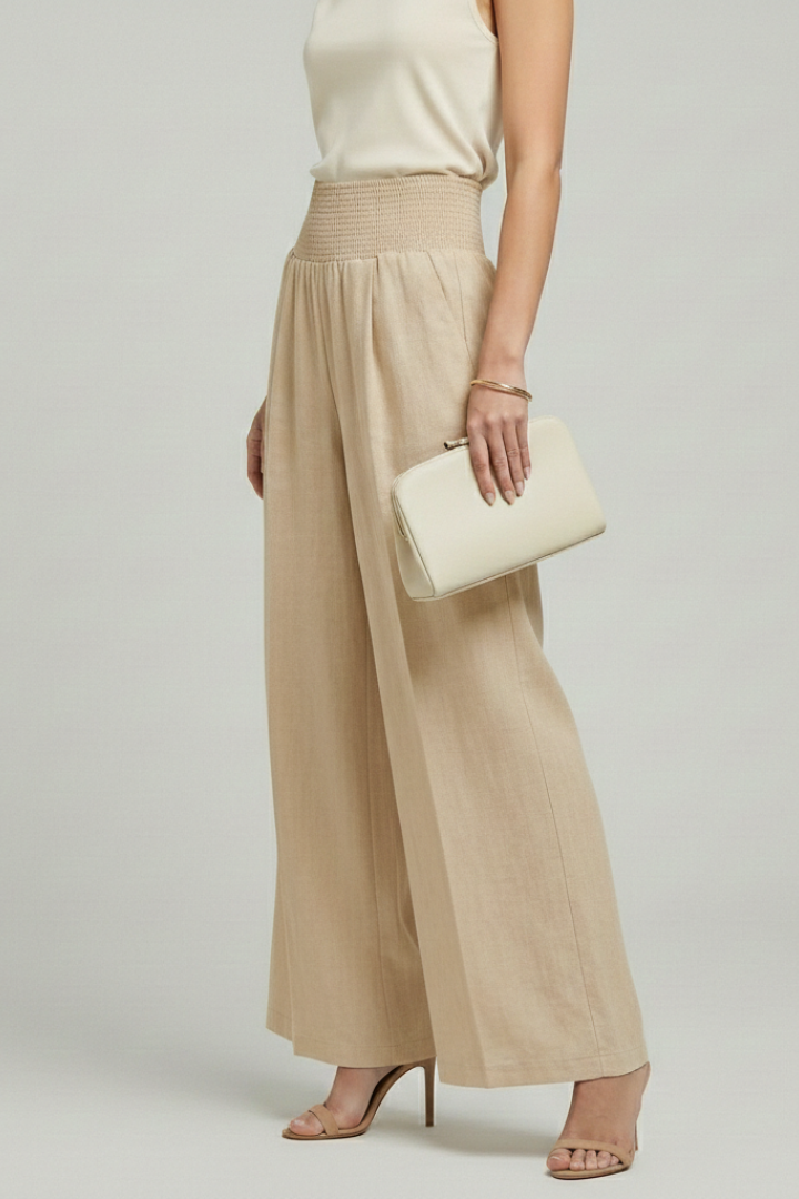 Carolin | Women's High Waist Pleated Palazzo Trousers
