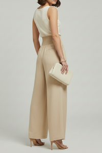 Carolin | Women's High Waist Pleated Palazzo Trousers
