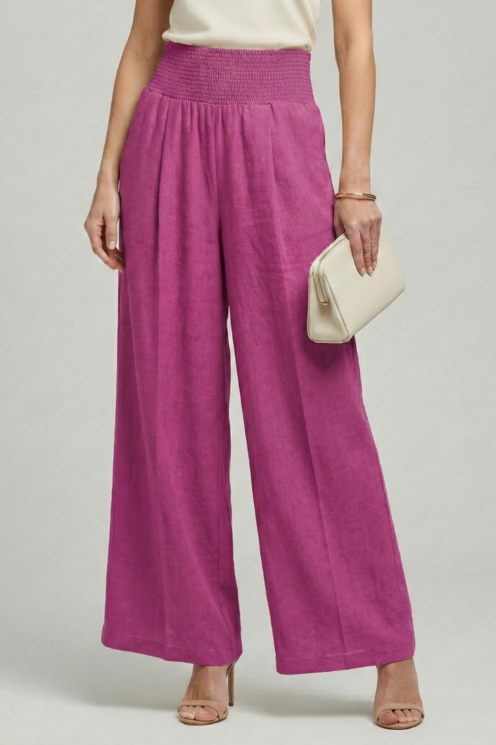 Carolin | Women's High Waist Pleated Palazzo Trousers