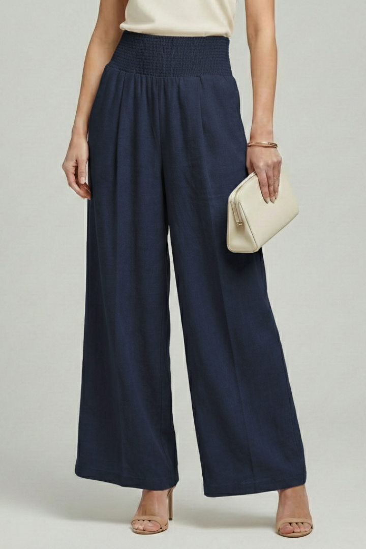 Carolin | Women's High Waist Pleated Palazzo Trousers
