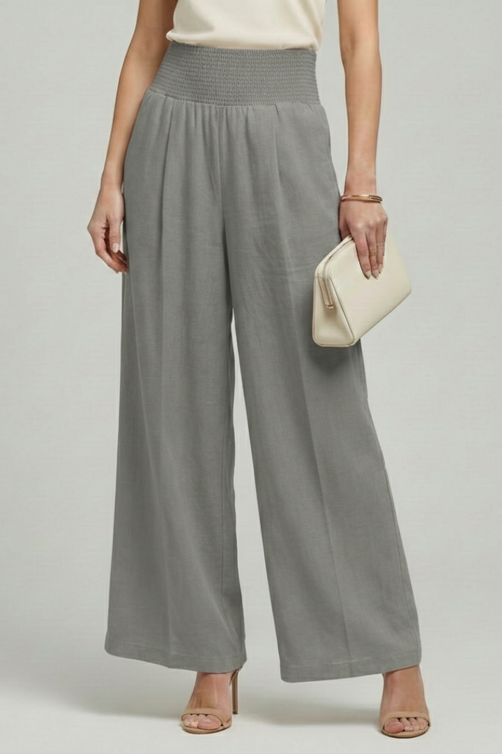 Carolin | Women's High Waist Pleated Palazzo Trousers