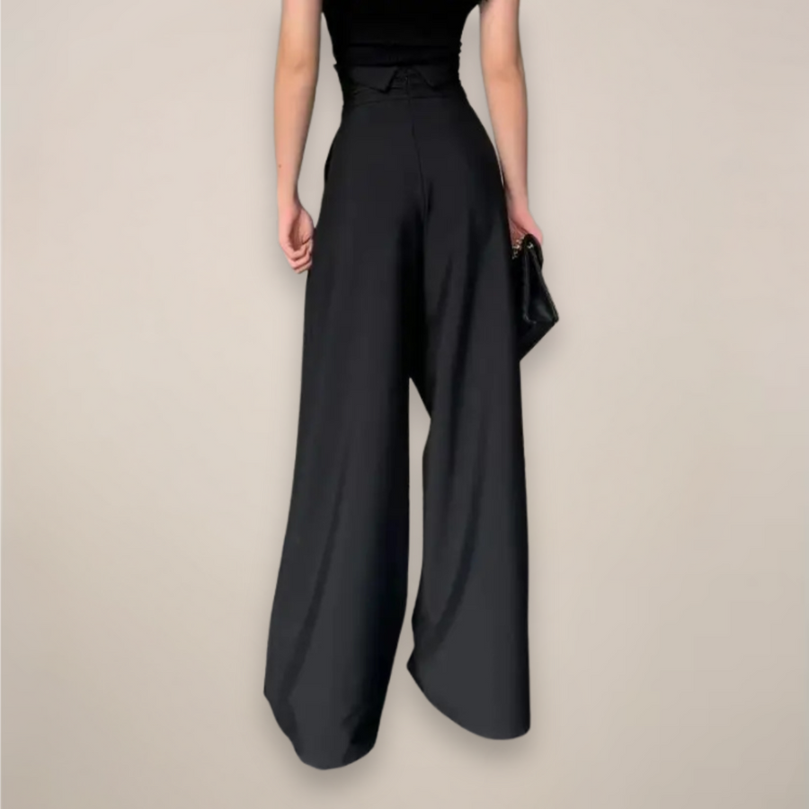 Camille | Women's High Waisted Wide Leg Trousers