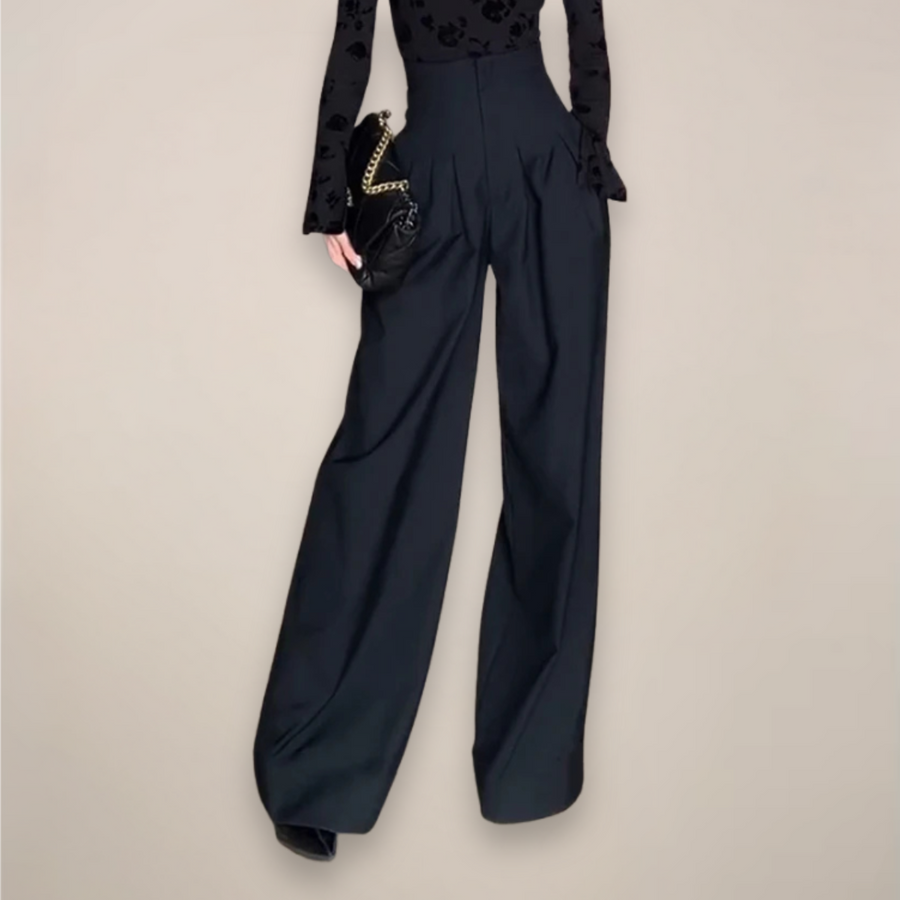 Camille | Women's High Waisted Wide Leg Trousers