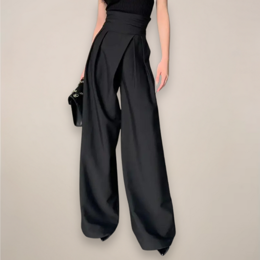 Camille | Women's High Waisted Wide Leg Trousers