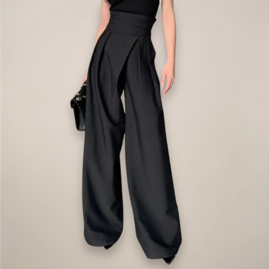Camille | Women's High Waisted Wide Leg Trousers