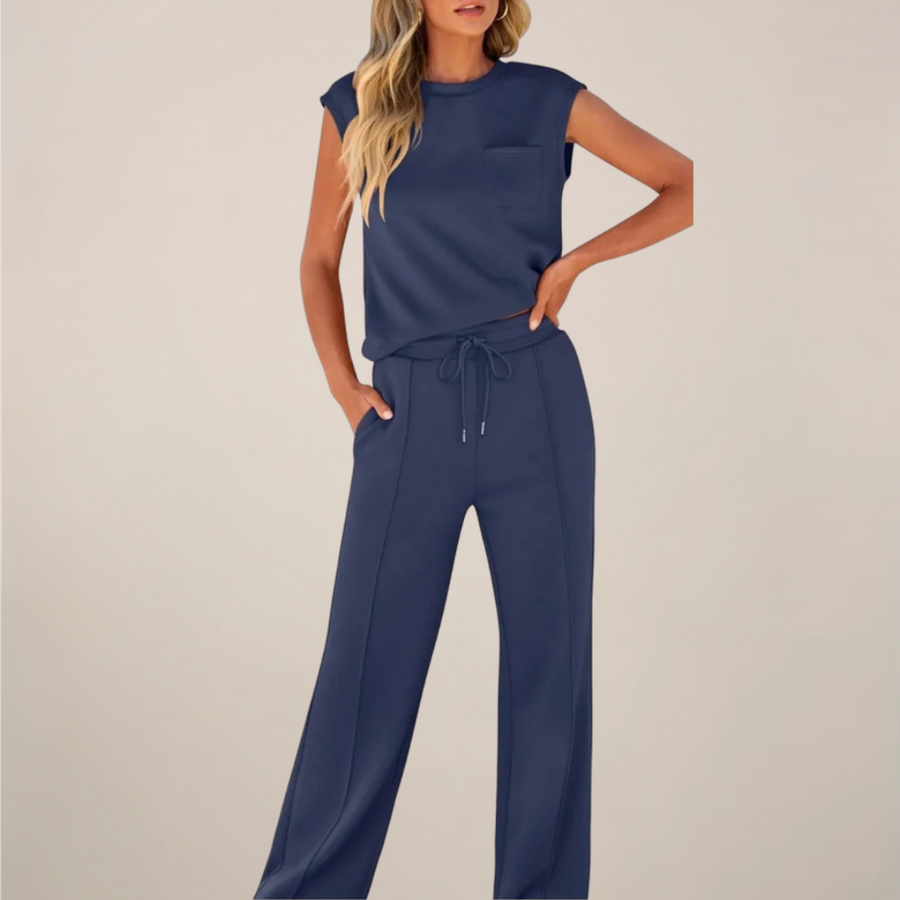 Viola | Women's Spring Sleeveless Top and Relaxed Trouser Set