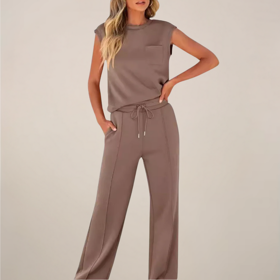 Viola | Women's Spring Sleeveless Top and Relaxed Trouser Set