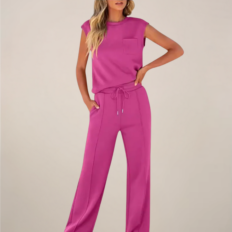 Viola | Women's Spring Sleeveless Top and Relaxed Trouser Set