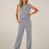 Viola | Women's Spring Sleeveless Top and Relaxed Trouser Set