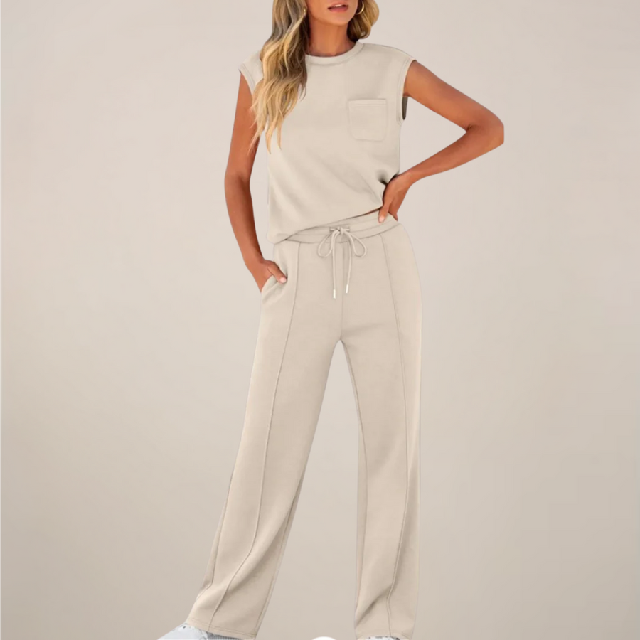 Viola | Women's Spring Sleeveless Top and Relaxed Trouser Set