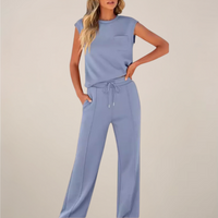 Viola | Women's Spring Sleeveless Top and Relaxed Trouser Set