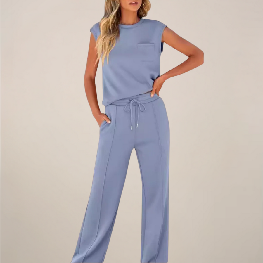 Viola | Women's Spring Sleeveless Top and Relaxed Trouser Set