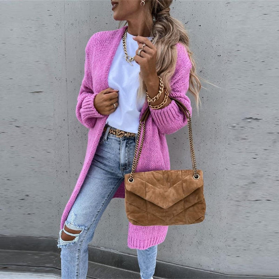 Gabriella | Women's Long Open Front Knit Cardigan