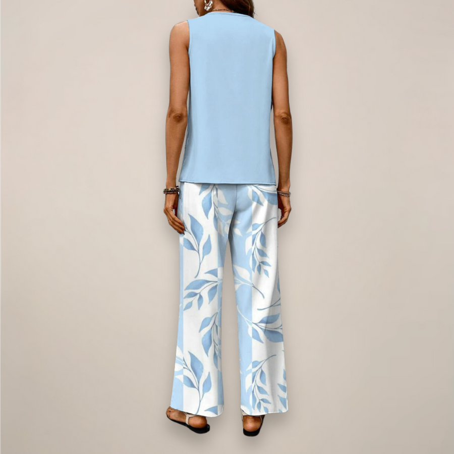 Tanja | Women's Sleeveless Top and Wide Leg Trouser Set