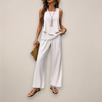 Tanja | Women's Sleeveless Top and Wide Leg Trouser Set
