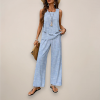 Tanja | Women's Sleeveless Top and Wide Leg Trouser Set