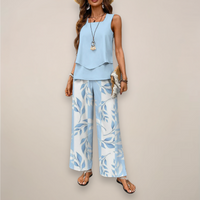 Tanja | Women's Sleeveless Top and Wide Leg Trouser Set