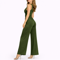 Women's Sleeveless Jumpsuit Wide Leg V-Neck