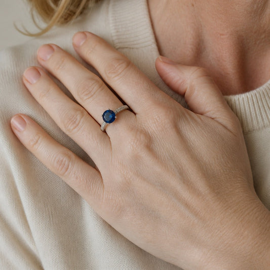 Zirconia Eternity Silver Band Ring