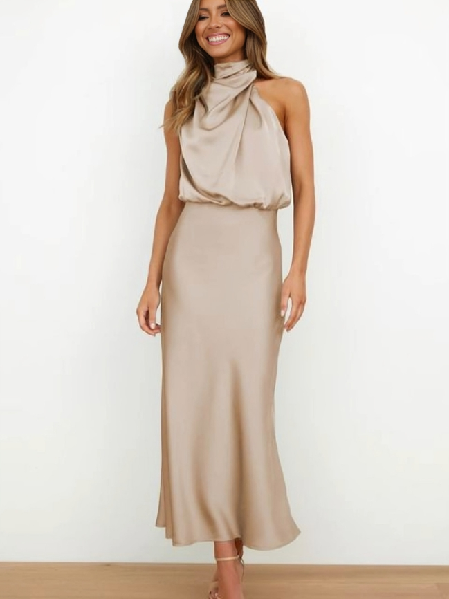 Claudia | Women's Chic Halter Evening Dress