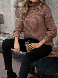 Turtleneck Rib Knit Sweater
