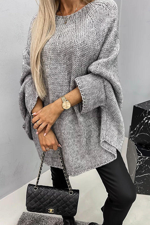 Ulrique | Women's Oversized Batwing Poncho Sweater